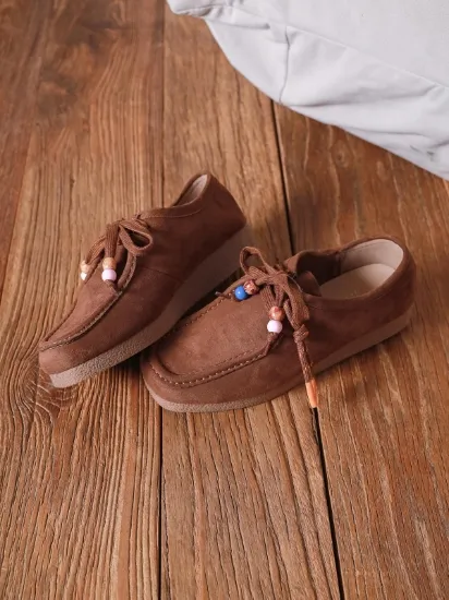 נעלי מוקסין חרוזים חום